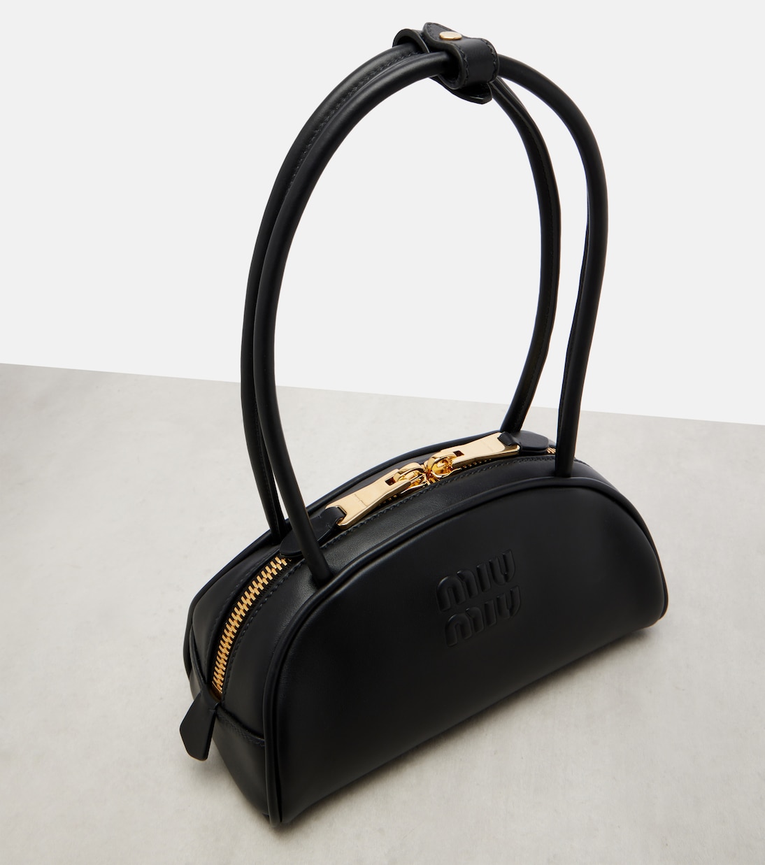 Beau Small leather bowling bag | Miu Miu
