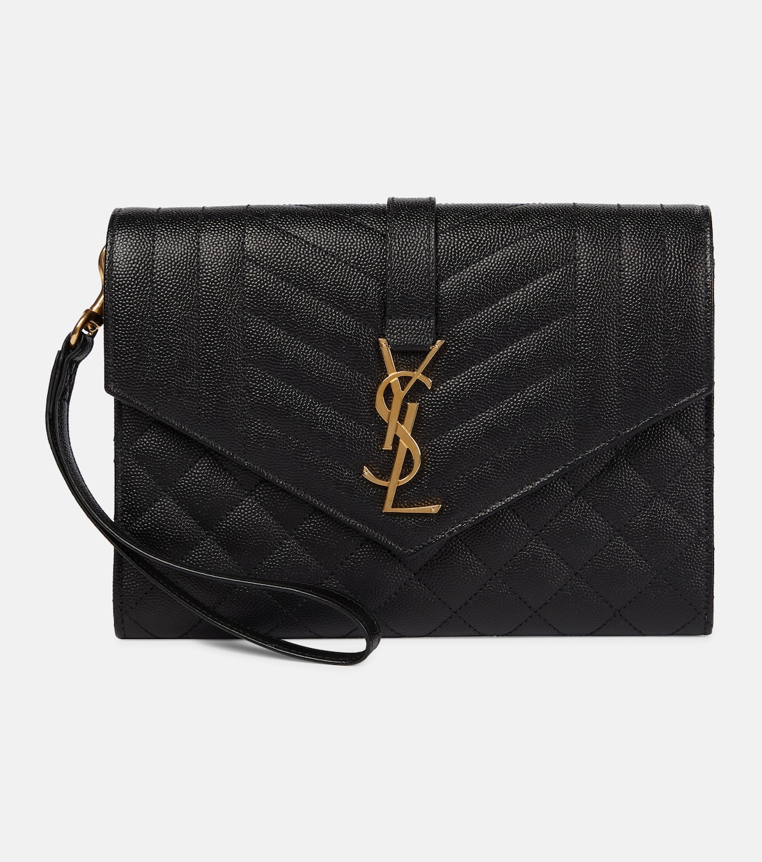 Envelope matelassé leather clutch | Saint Laurent