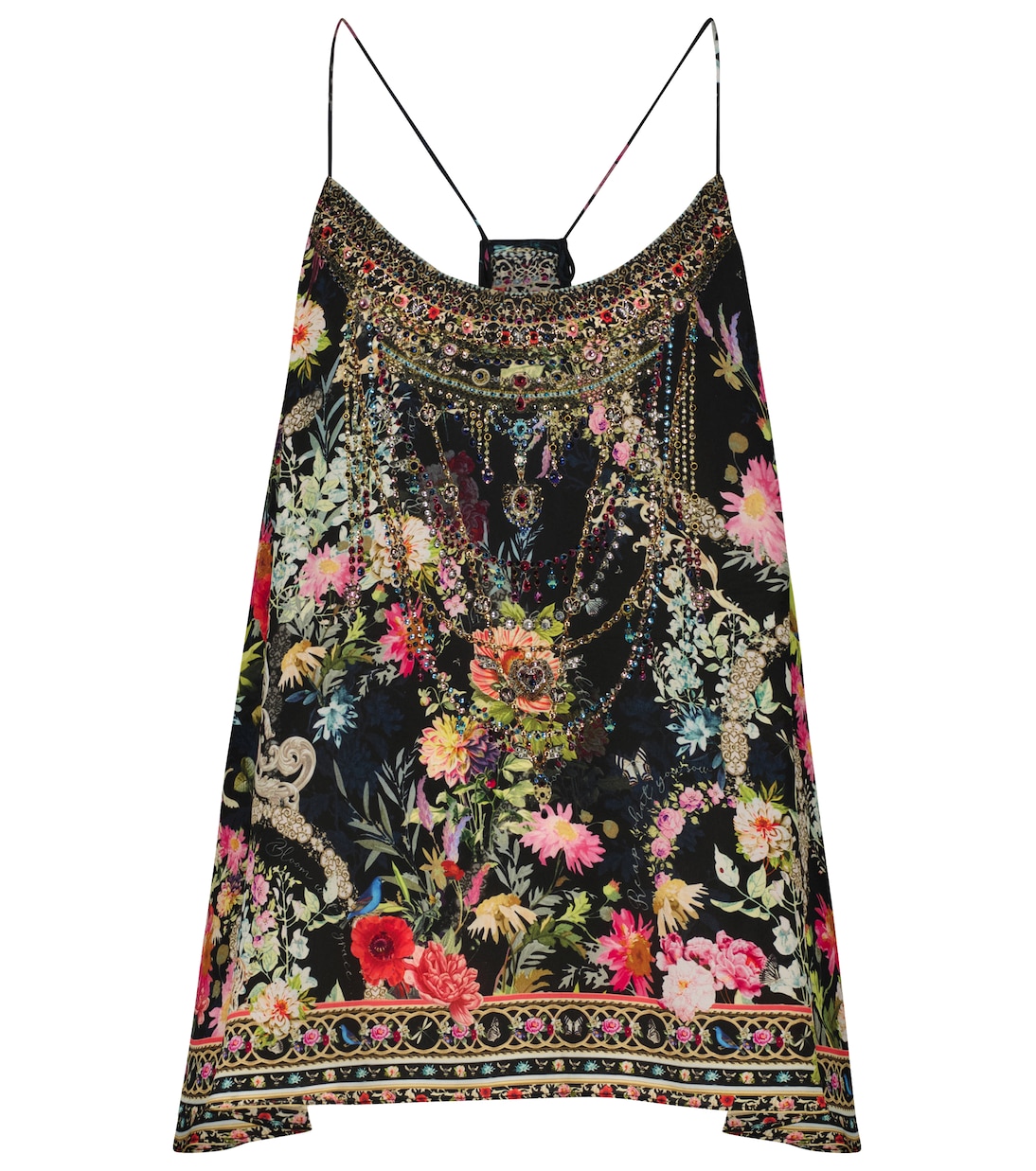 Embellished printed silk camisole | Camilla