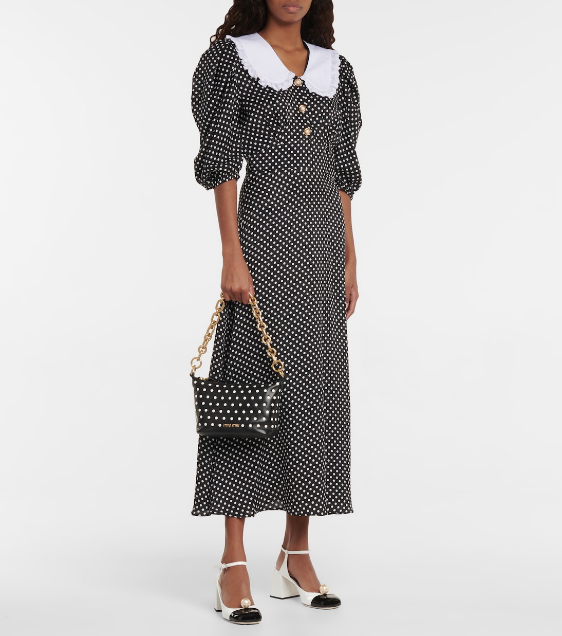 Sac en cuir à pois | Miu Miu