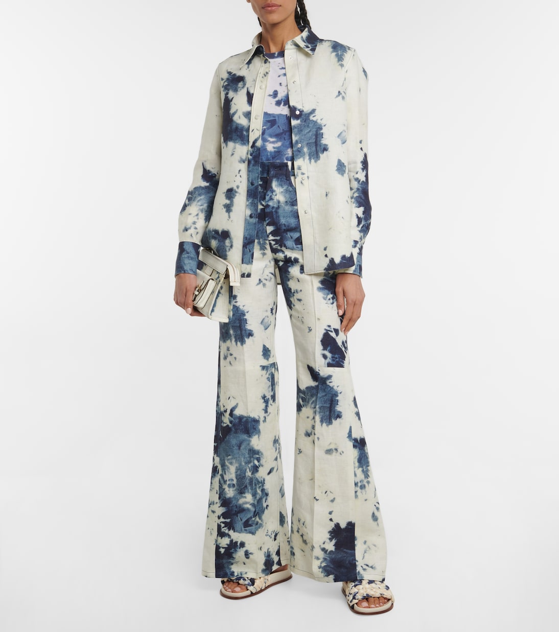 Tie-dye linen flared pants | Chloé