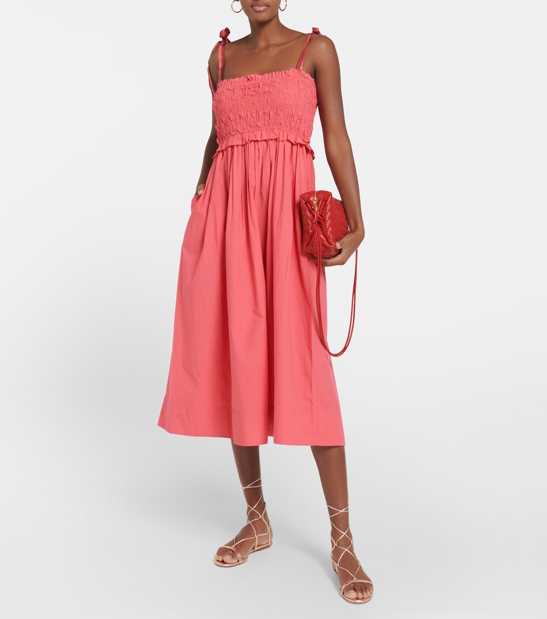 Akshara smocked cotton midi dress | Ulla Johnson