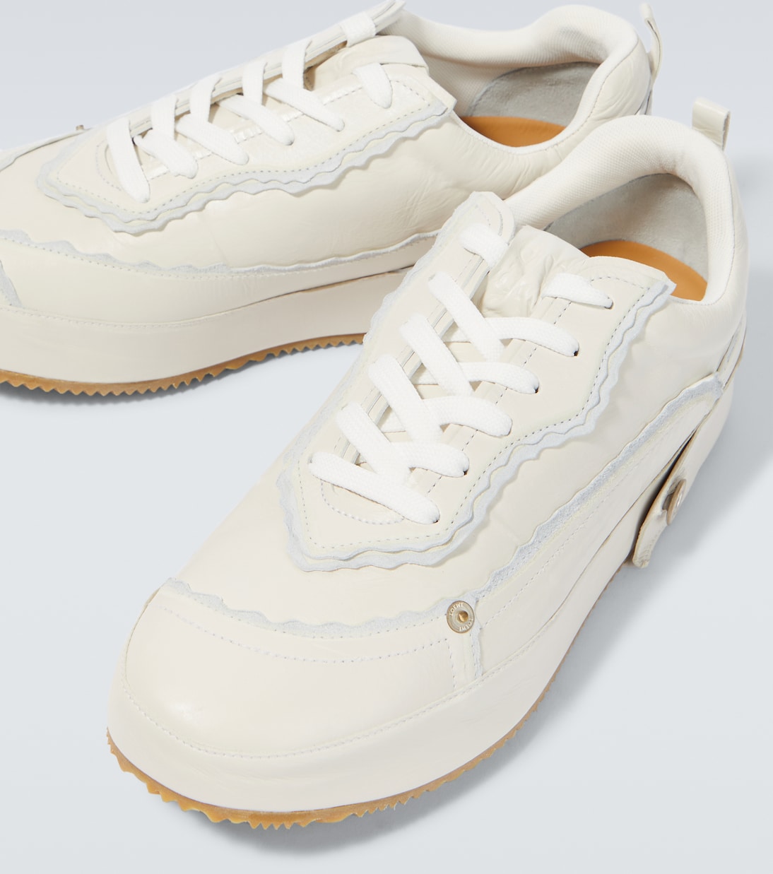 Deconstructed leather sneakers in white - Loewe | Mytheresa