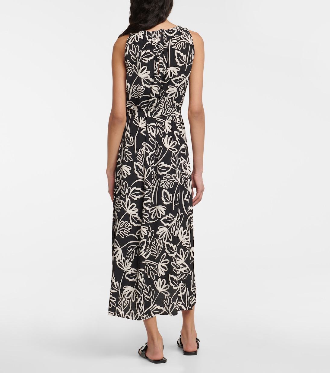 Bedrucktes Midikleid aus Crêpe | Velvet