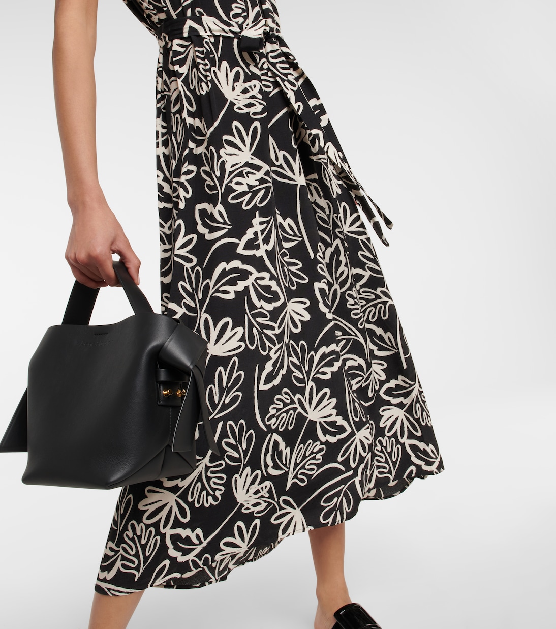 Bedrucktes Midikleid aus Crêpe | Velvet