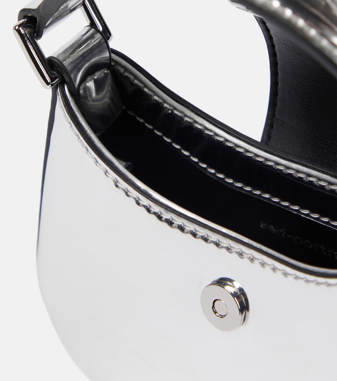 Tote The Bow Micro aus Metallic-Leder | Self-Portrait