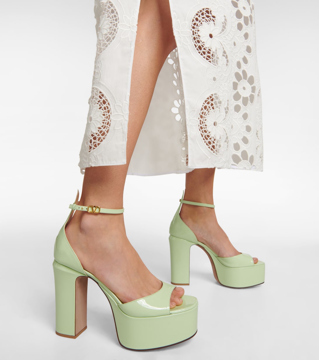 Plateausandalen Tan-Go 155 aus Lackleder | Valentino Garavani