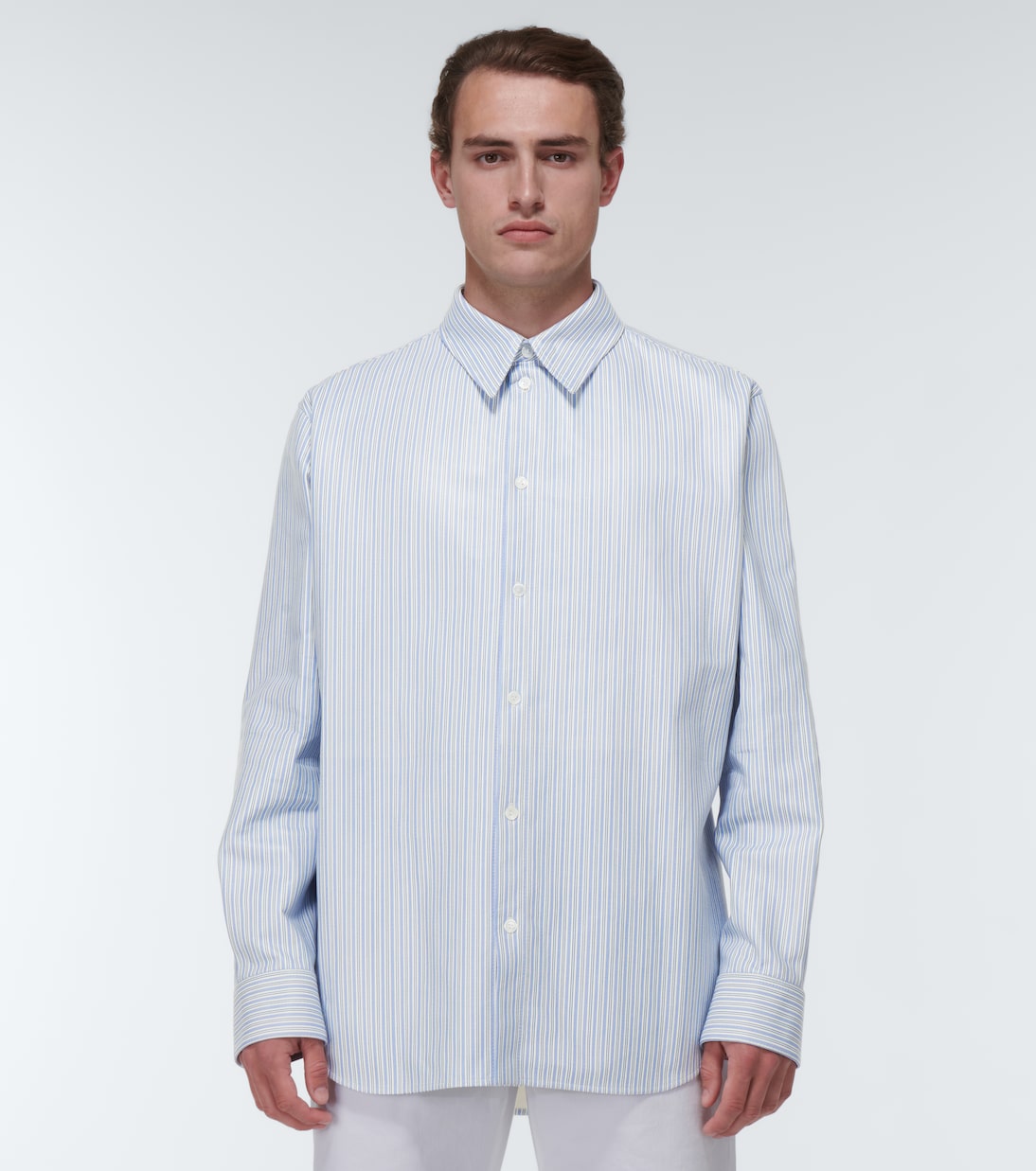 Camicia in pelle a righe | Bottega Veneta