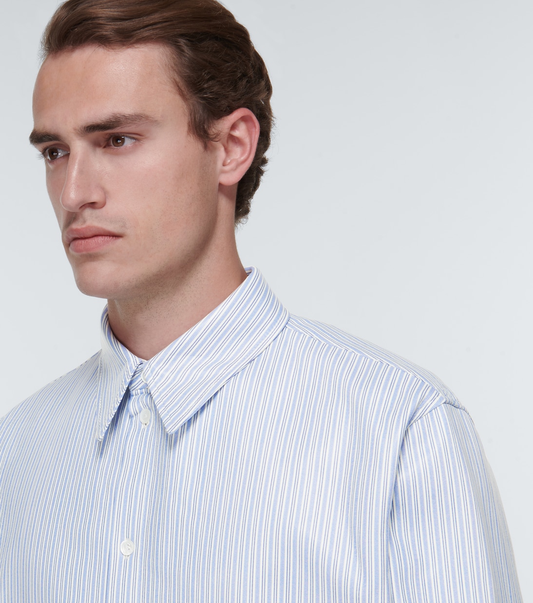 Camicia in pelle a righe | Bottega Veneta