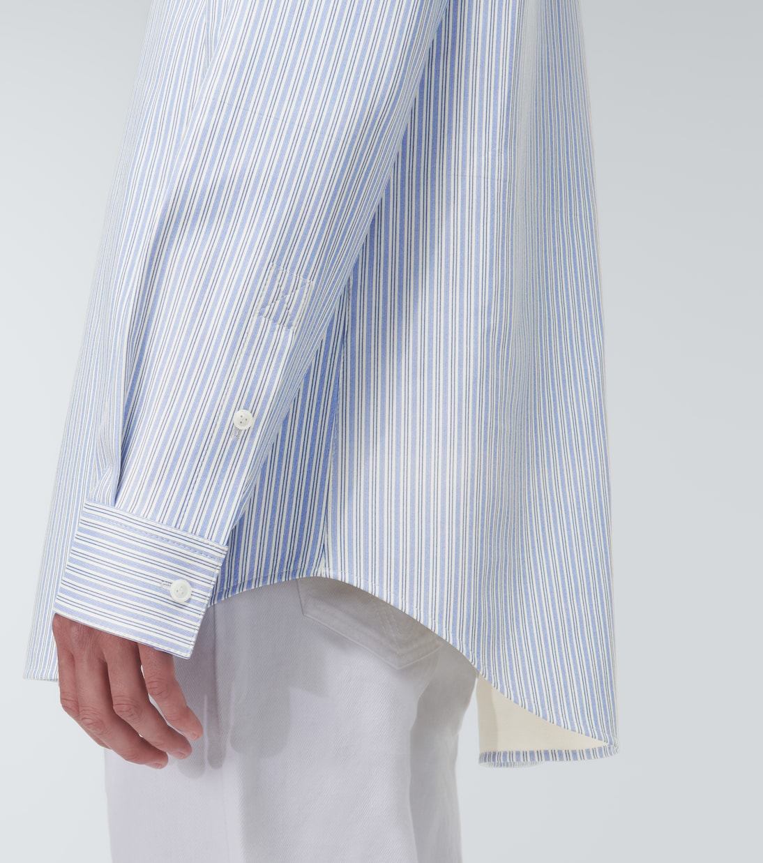 Camicia in pelle a righe | Bottega Veneta