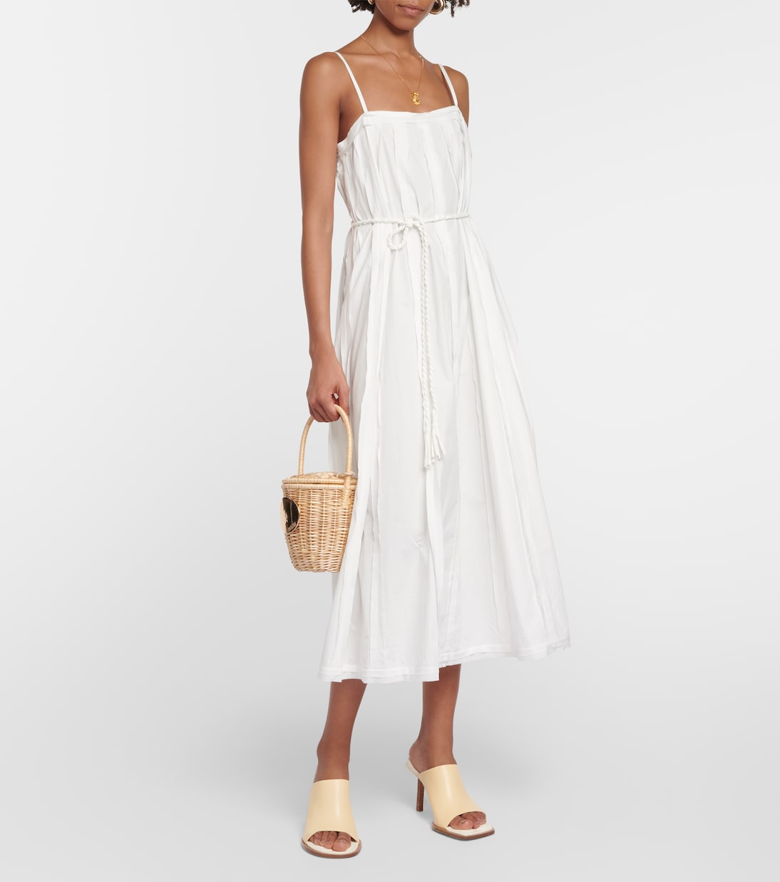 Vestido midi Leela en popelín de algodón | Ulla Johnson