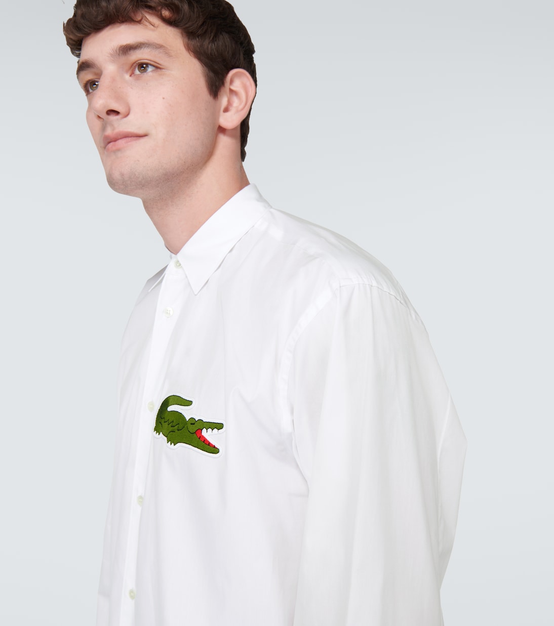 x Lacoste - Camicia in popeline di cotone con logo | Comme des Garçons Shirt