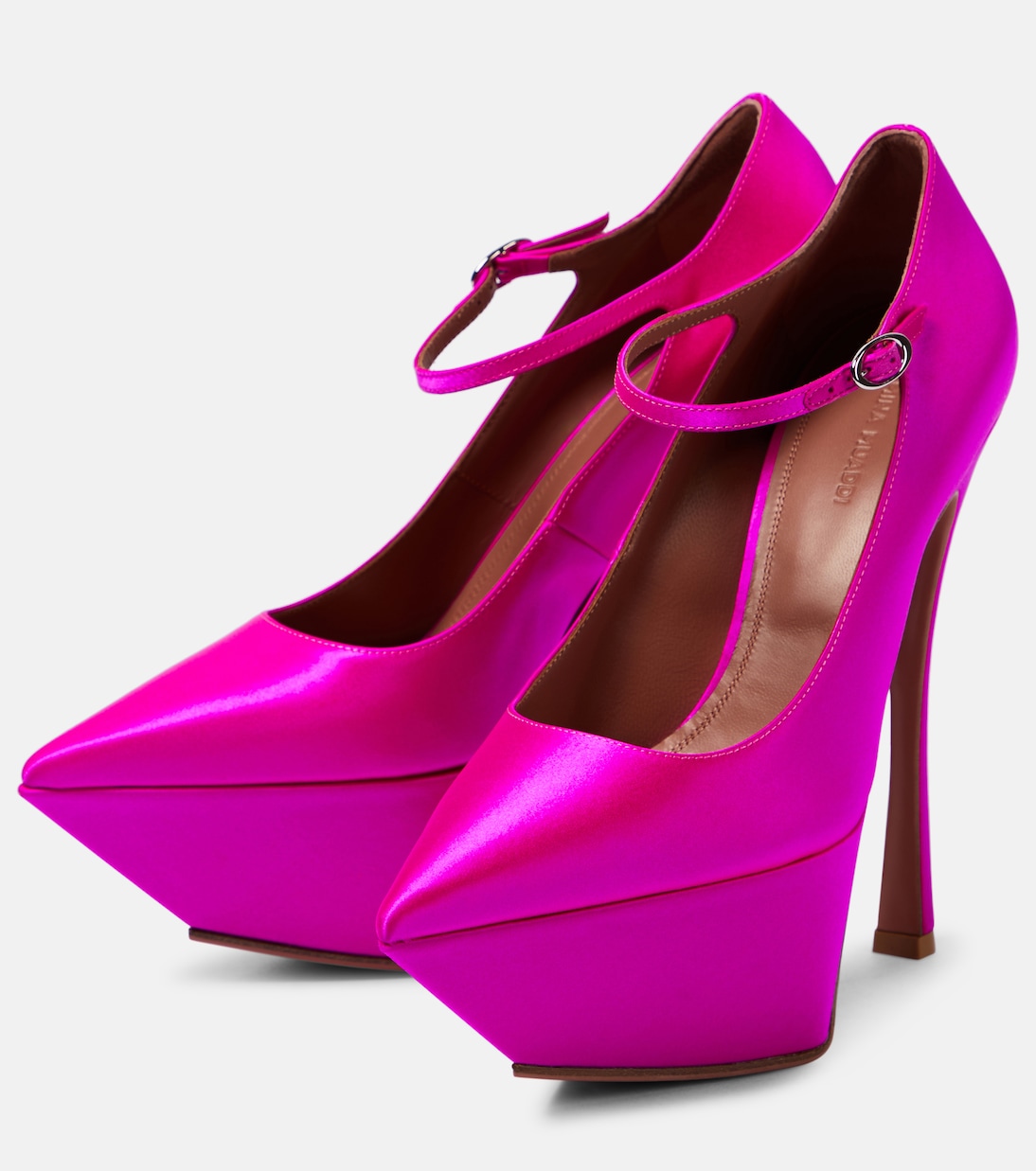 Yigit satin platform pumps | Amina Muaddi