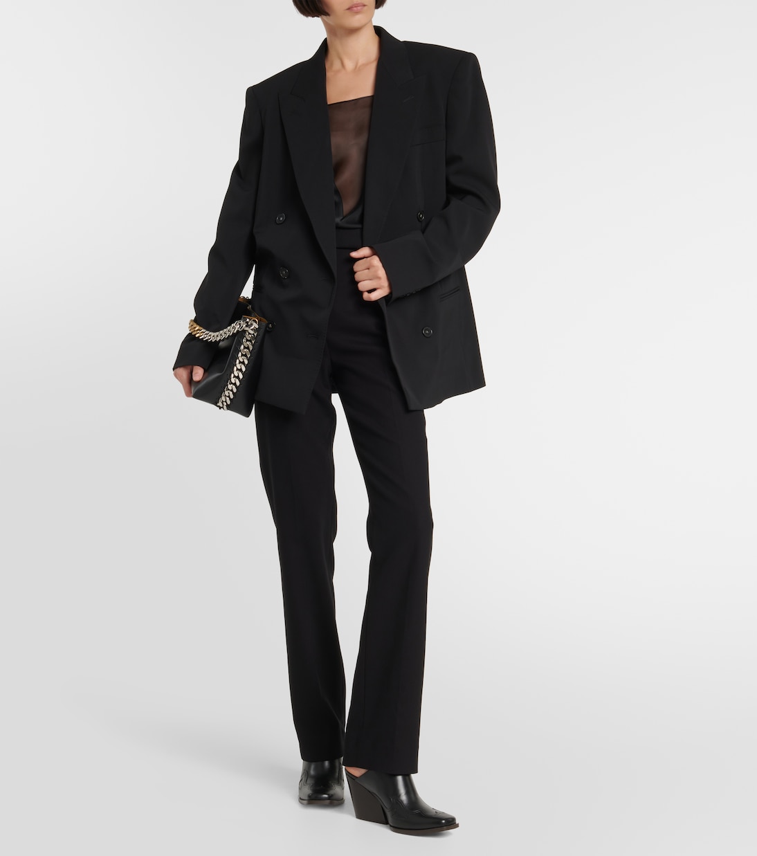 Oversized double-breasted wool-blend jacket | Stella McCartney