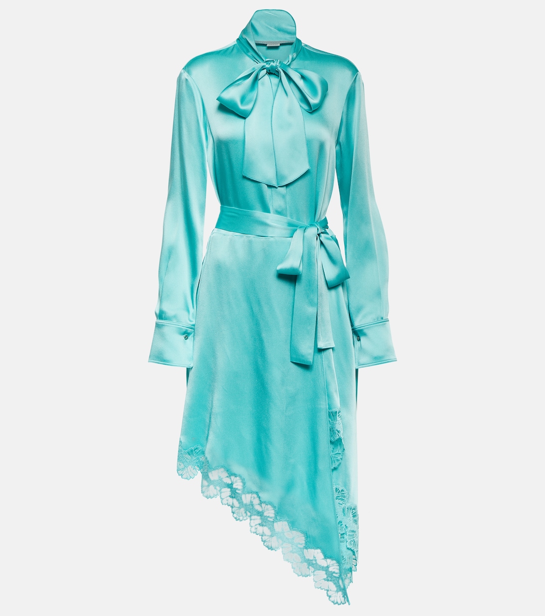 Abito midi in raso con pizzo | Stella McCartney
