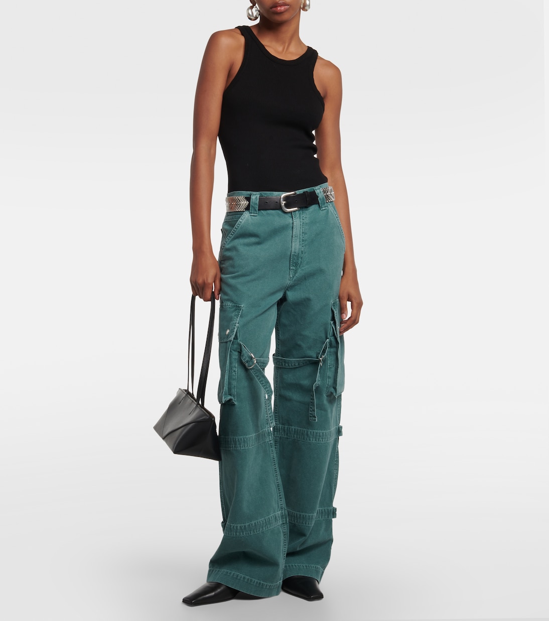 Mid-Rise Wide-Leg Jeans Vivian Strap | Agolde