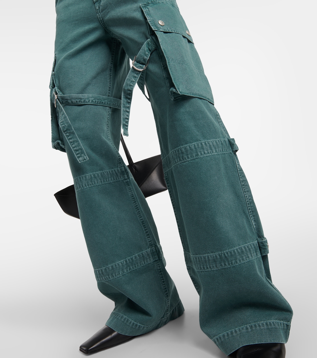 Mid-Rise Wide-Leg Jeans Vivian Strap | Agolde