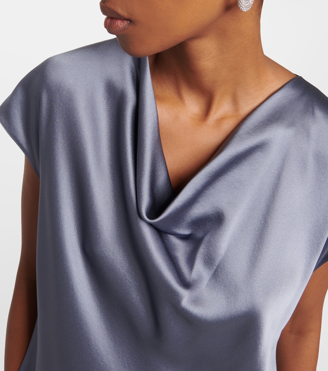 Top de seda con cuello holgado | Vince