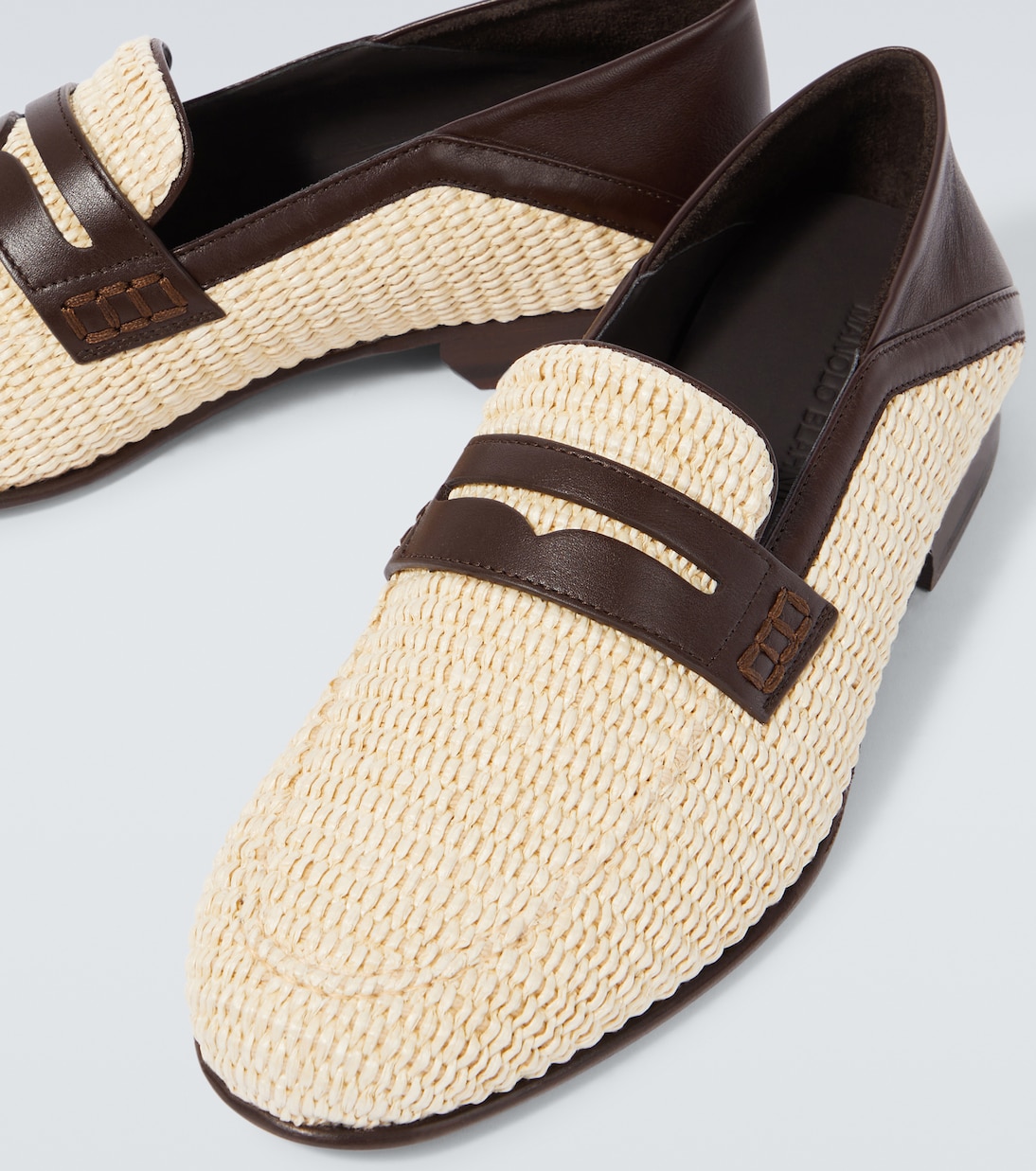 Mocassins Padstow en raphia et cuir | Manolo Blahnik