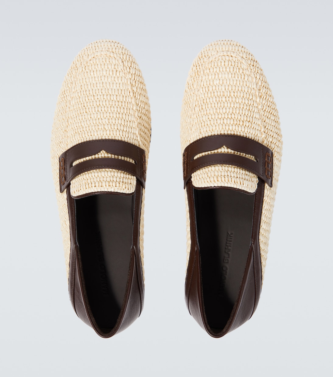 Mocassins Padstow en raphia et cuir | Manolo Blahnik