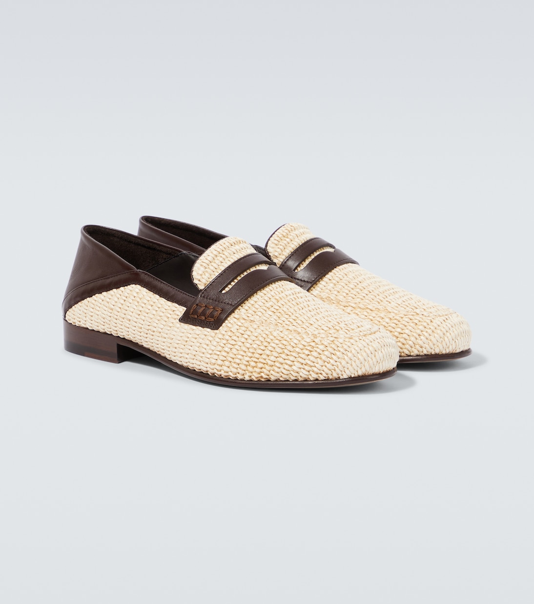Mocassins Padstow en raphia et cuir | Manolo Blahnik
