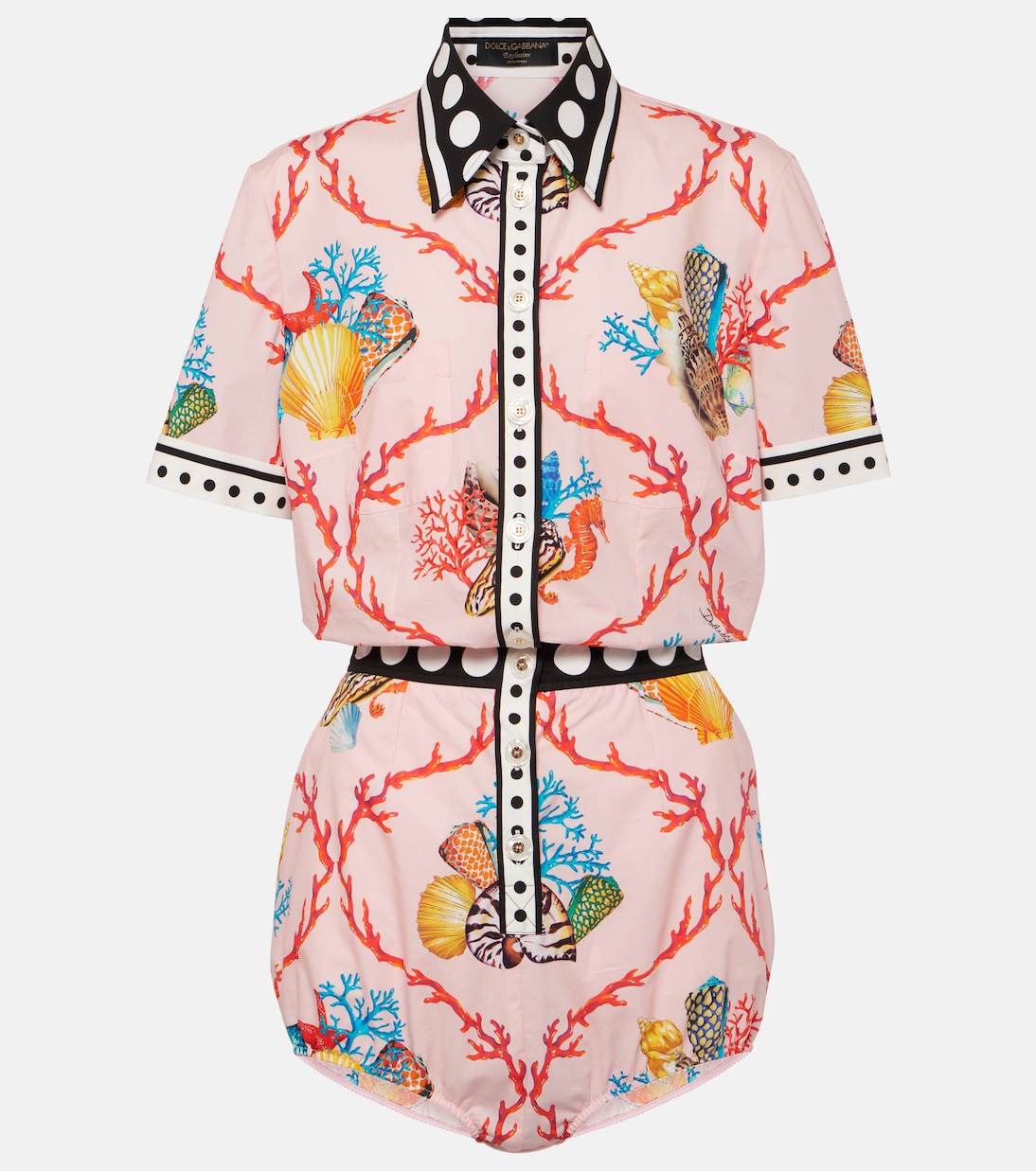 Mono Capri de algodón estampado | Dolce&Gabbana
