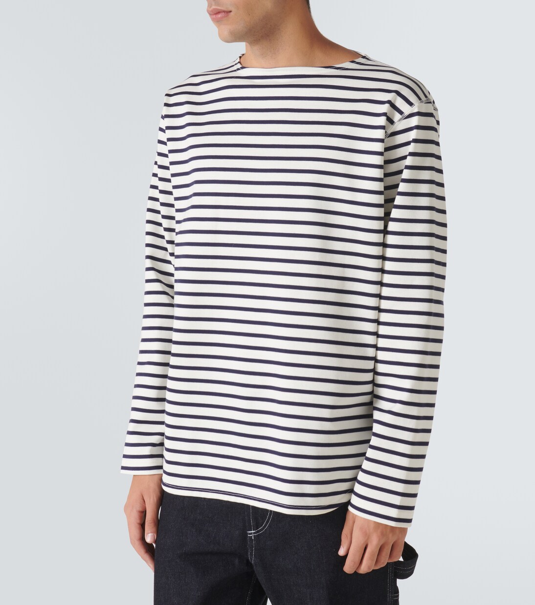 T-shirt di misto cotone a righe | Junya Watanabe