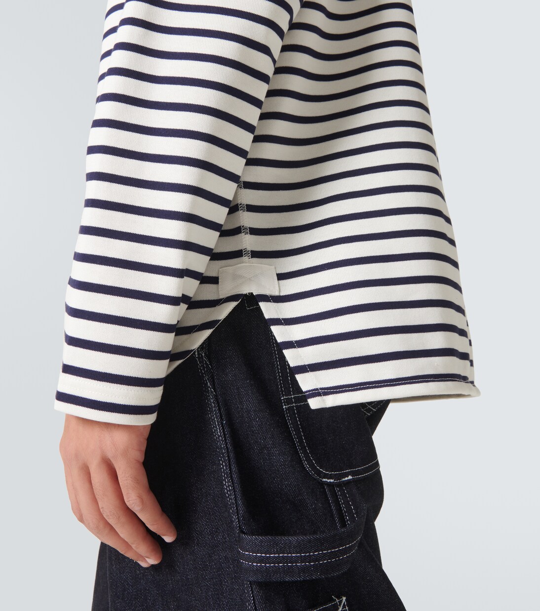 T-shirt di misto cotone a righe | Junya Watanabe
