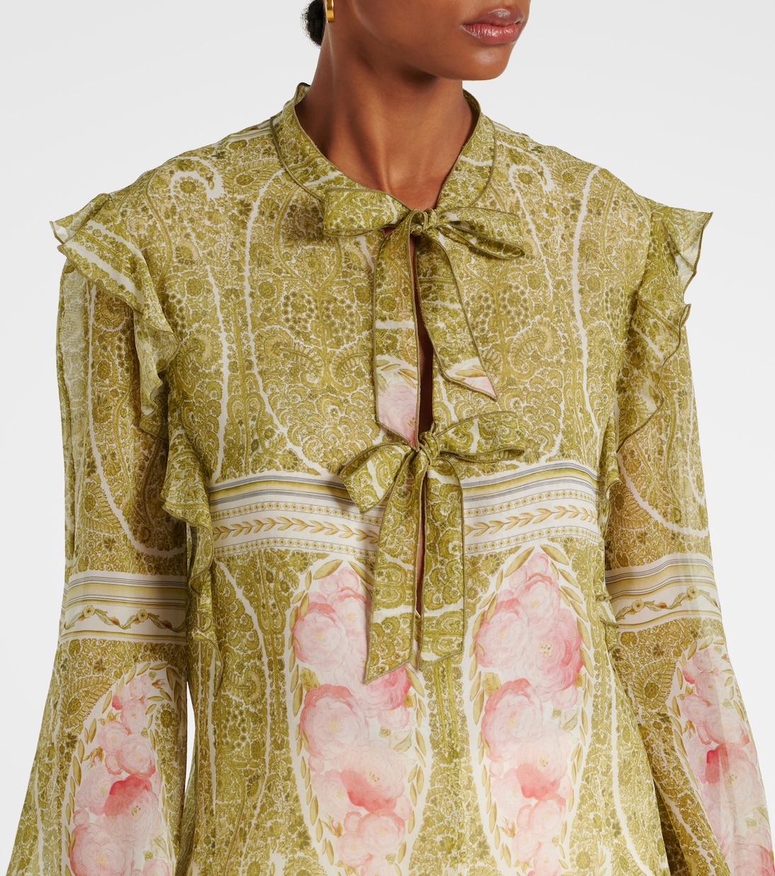 Blusa de georgette de seda estampada | Giambattista Valli