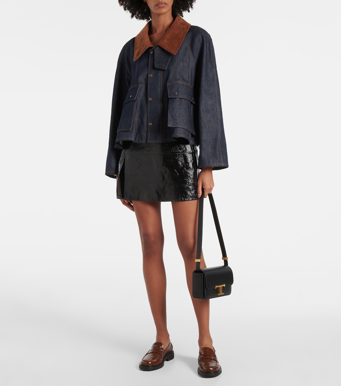 Croc-effect leather penny loafers | Tod's