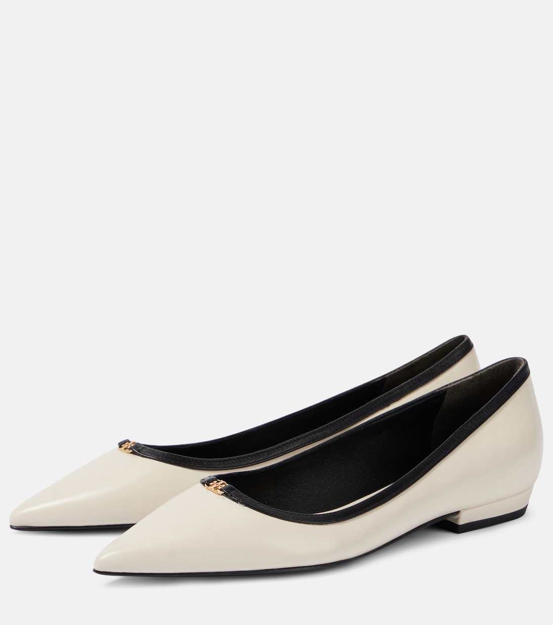 Ballerinas Double T aus Leder | Tory Burch