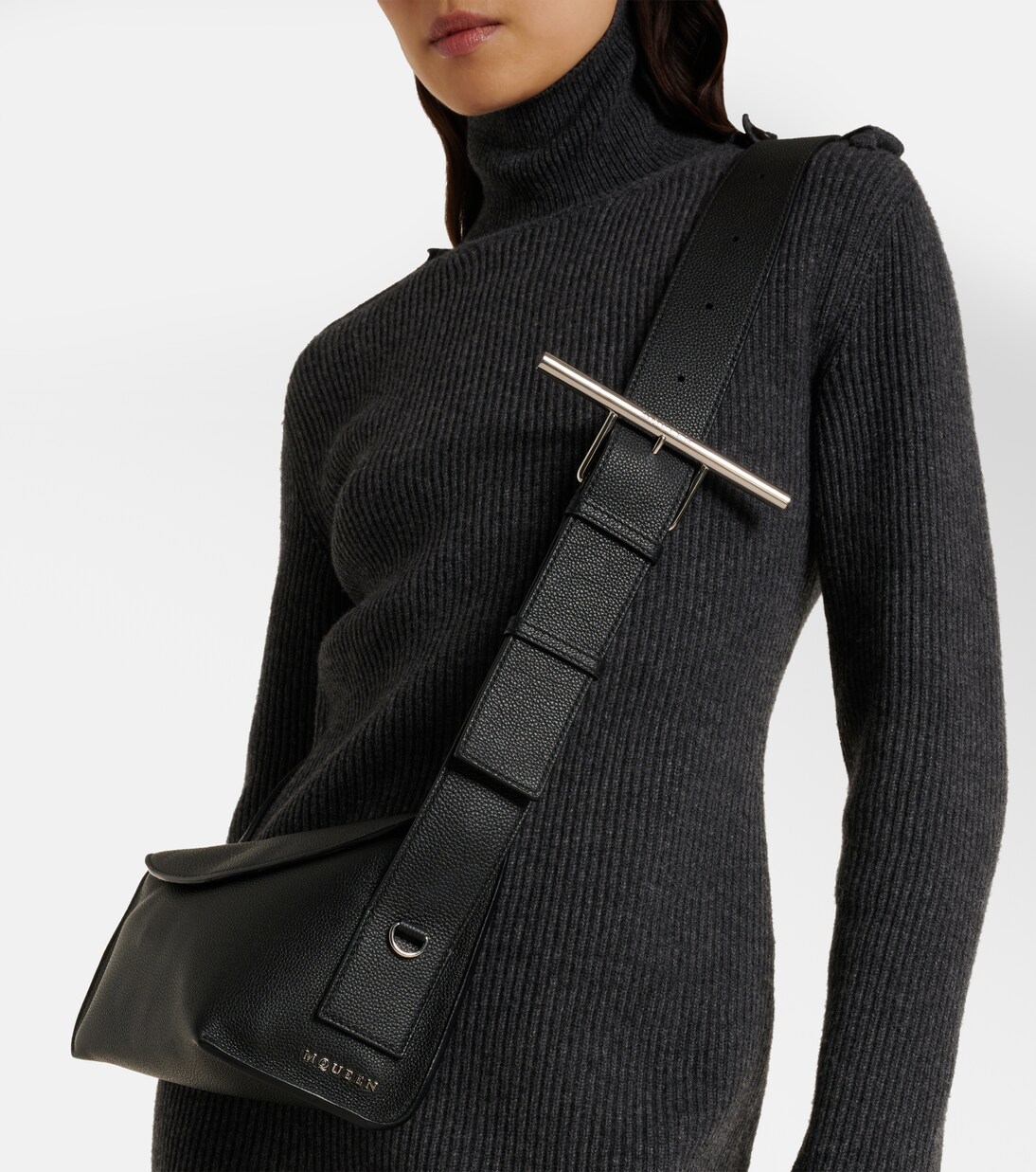 T-bar Sling Leather Shoulder Bag main image 0