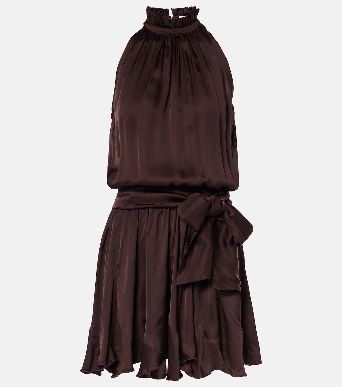 Bianca halterneck satin minidress | Poupette St Barth