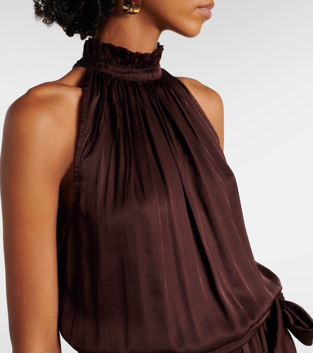 Bianca halterneck satin minidress | Poupette St Barth