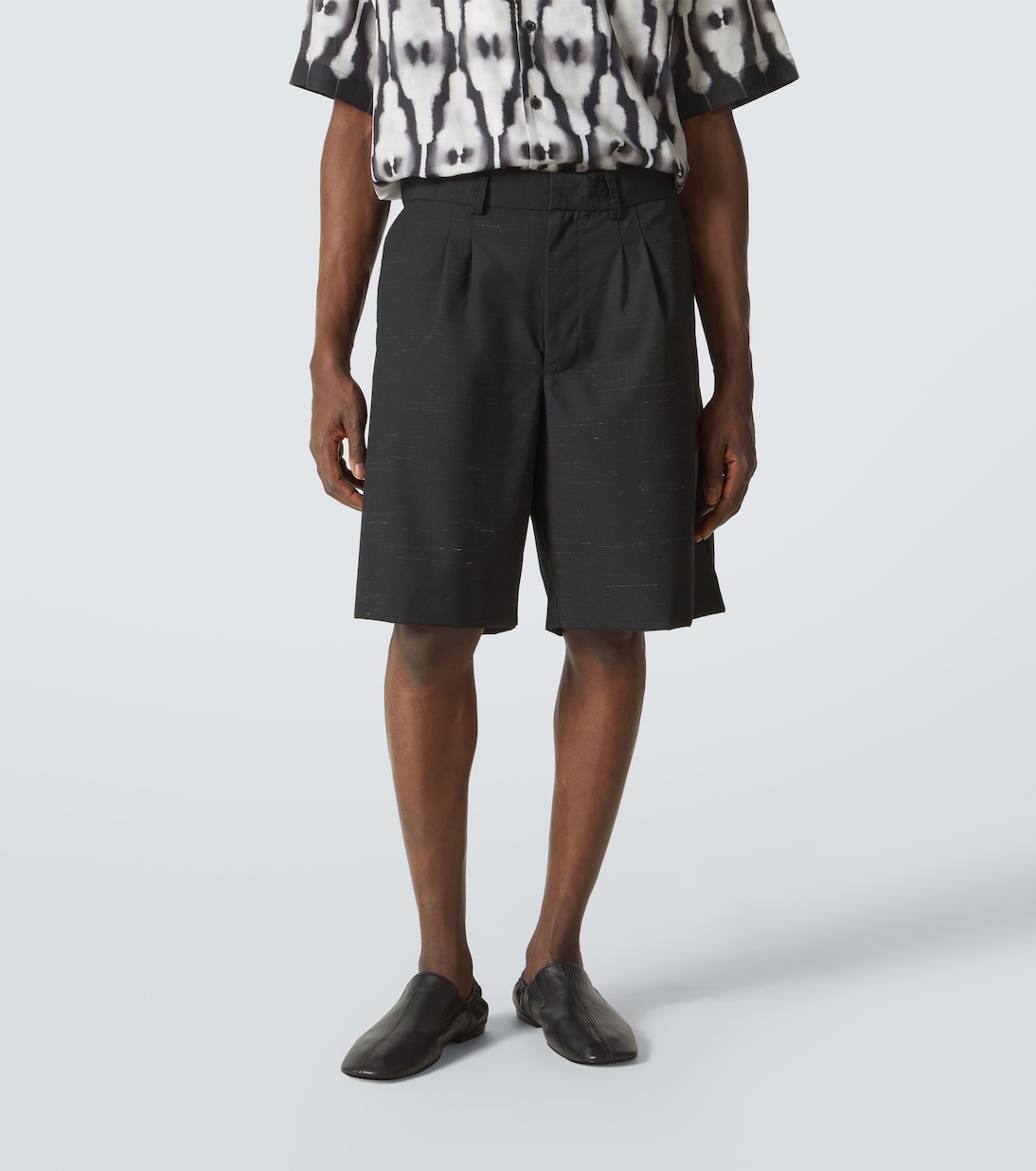 Shorts in cotone e lana mélange | Commas