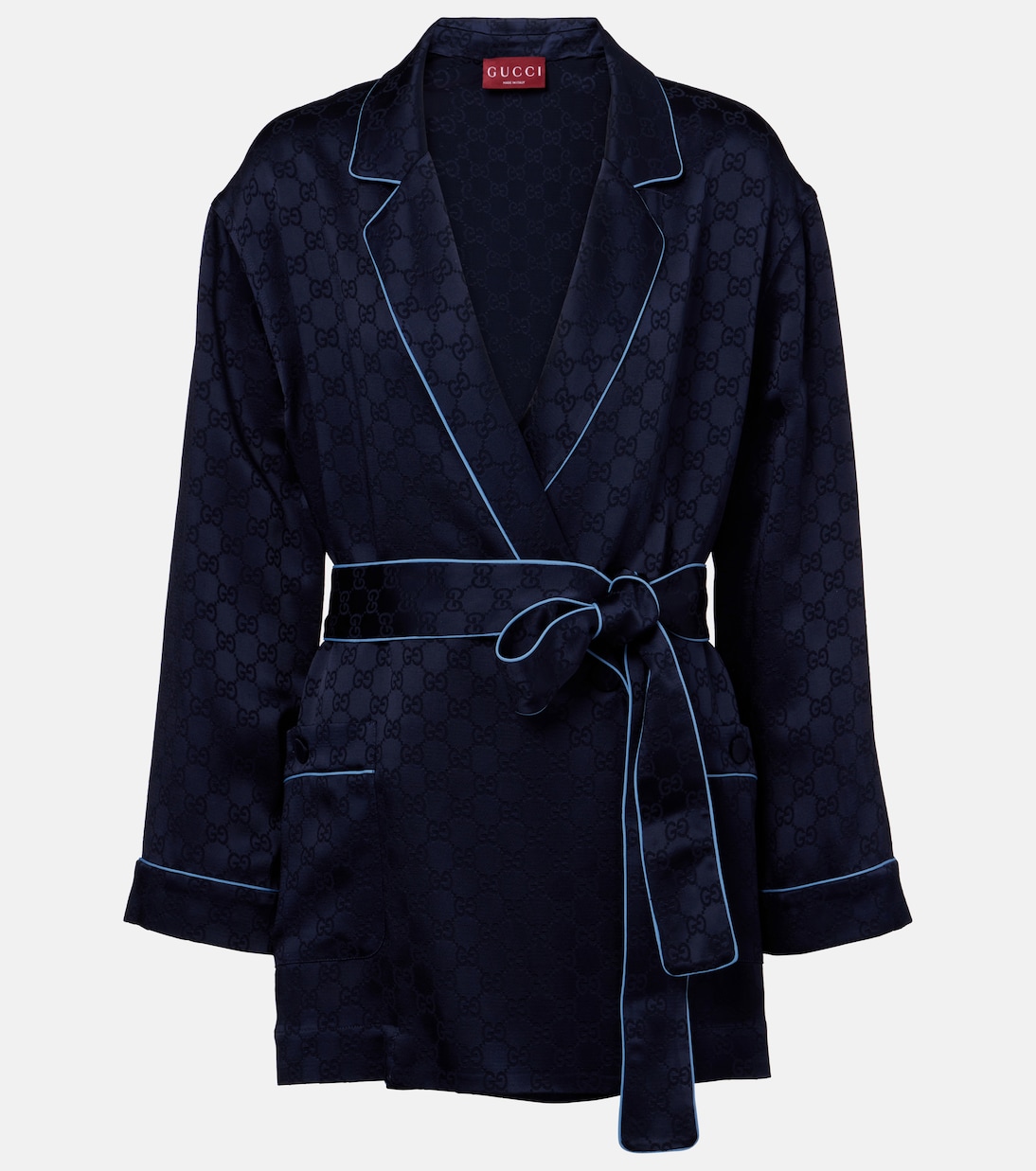 Camisa de satén con GG oversized | Gucci