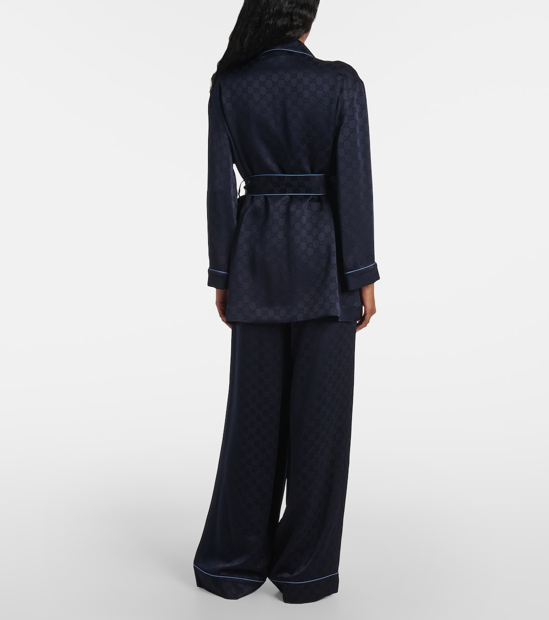 Camisa de satén con GG oversized | Gucci