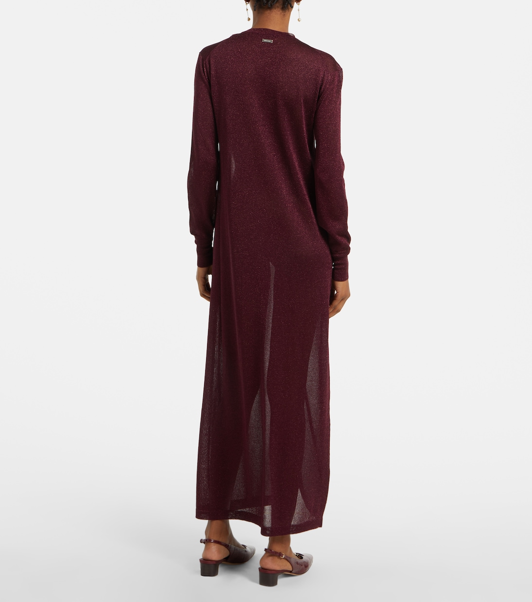 Abito lungo in maglia con lamé | Ferragamo