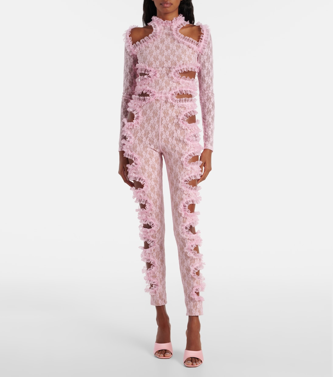 x Christopher Kane - Jumpsuit in pizzo con cut-out | Self-Portrait