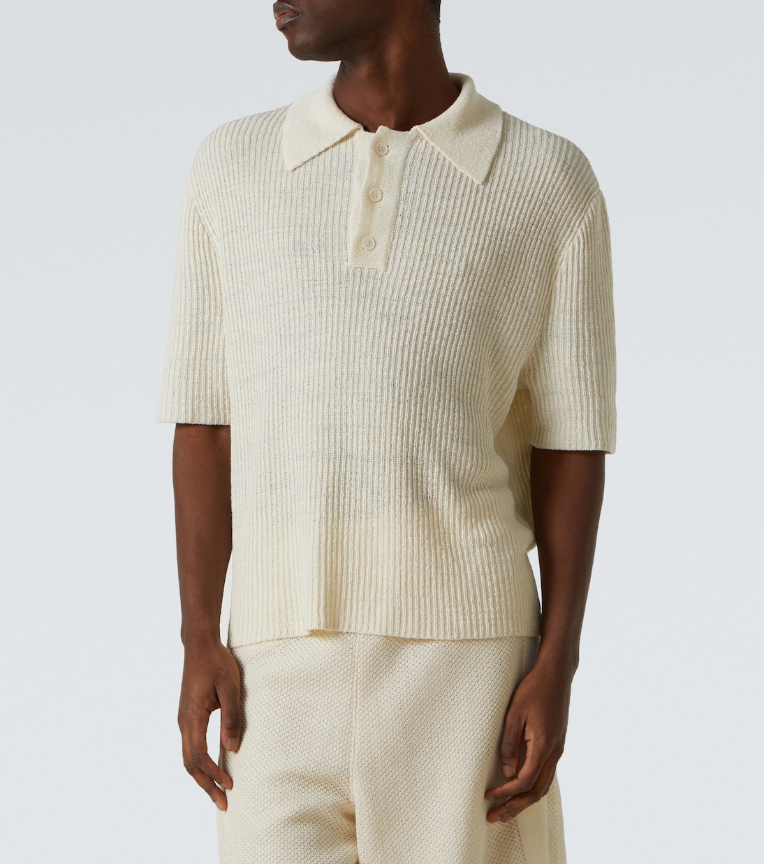 Napoli crocheted linen polo shirt | Le Kasha