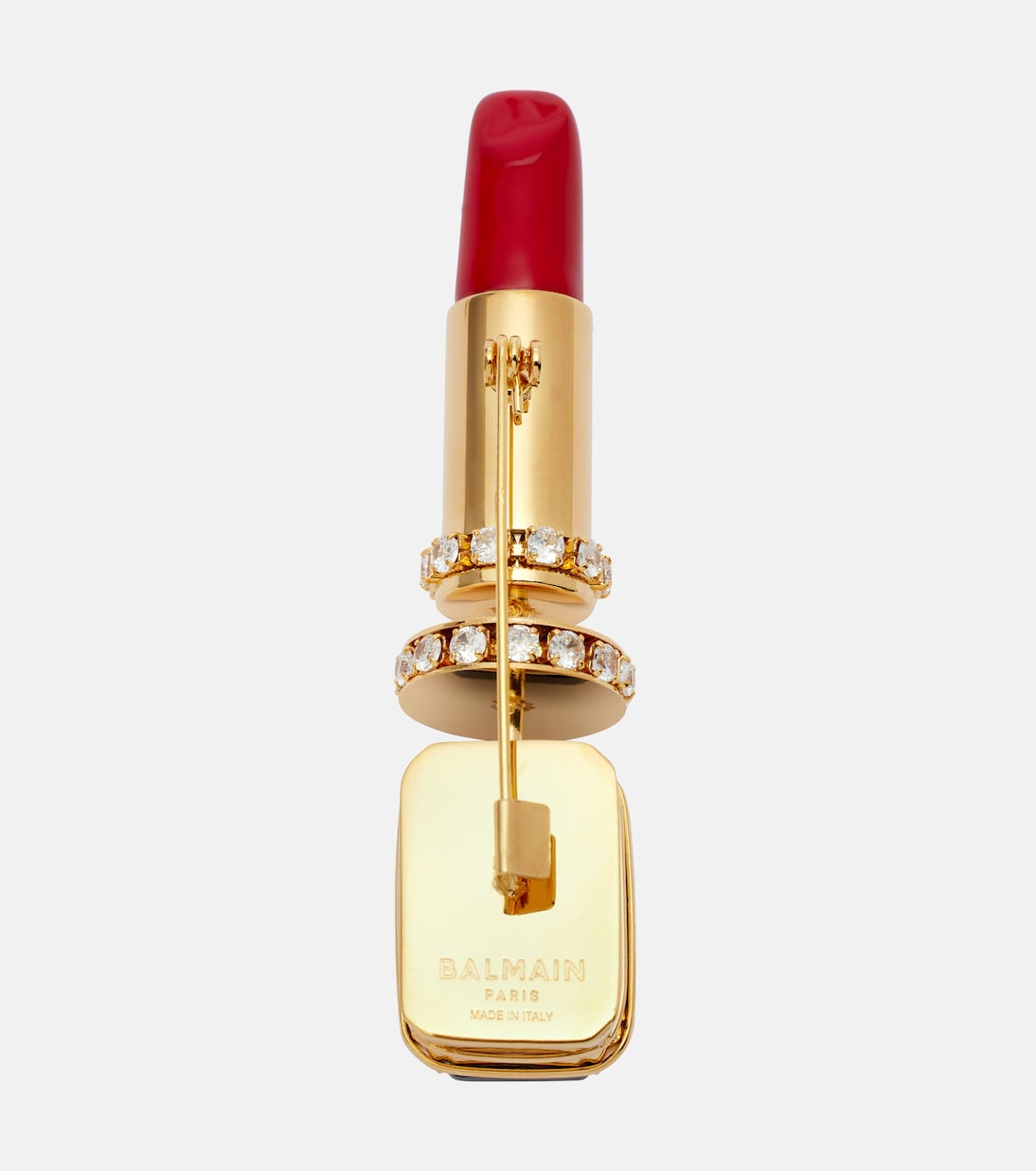 Brosche Lipstick mit Kristallen | Balmain