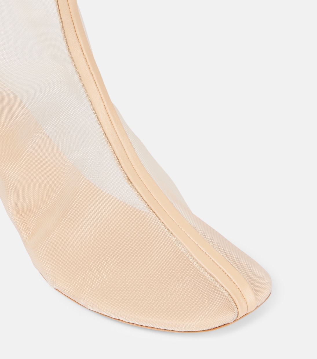 Leather-trimmed mesh knee-high boots | Christopher Esber