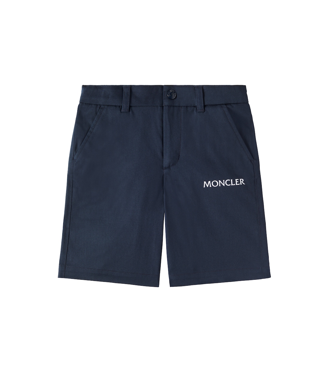 Short in gabardine di misto cotone con logo | Moncler Enfant