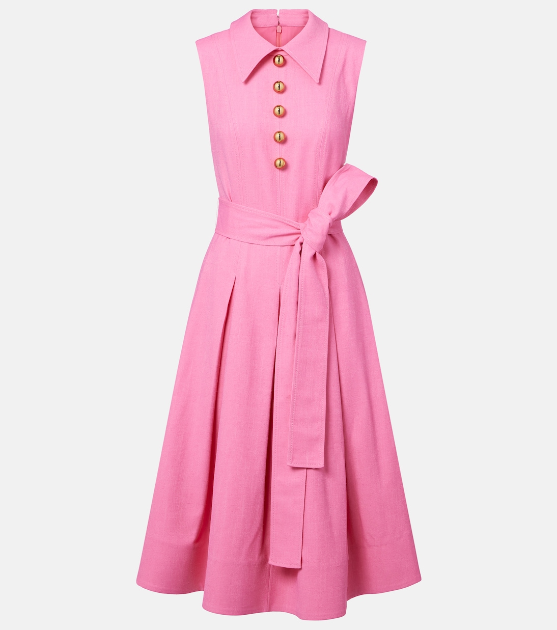 Abito midi in twill con cintura | Carolina Herrera