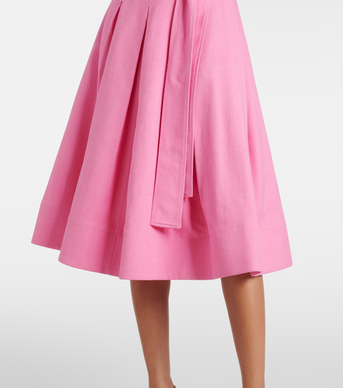 Abito midi in twill con cintura | Carolina Herrera