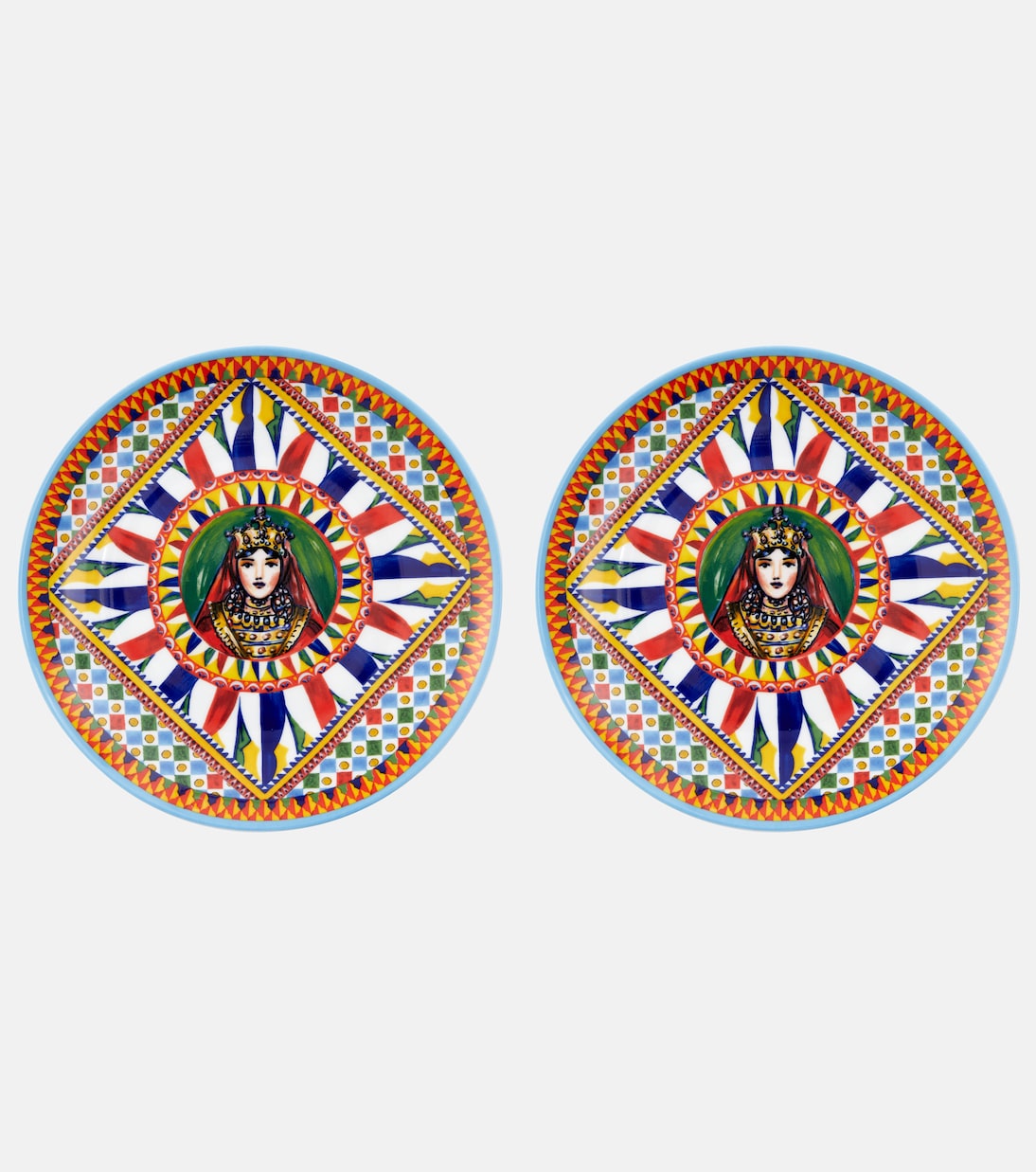 Carretto Siciliano set of 2 dinner plates | Dolce&Gabbana Casa