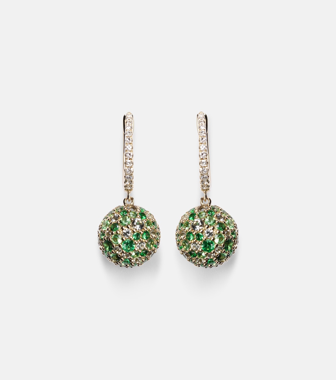 Boucles d'oreilles Bauble en or 18 ct, diamants et grenats | Roxanne First