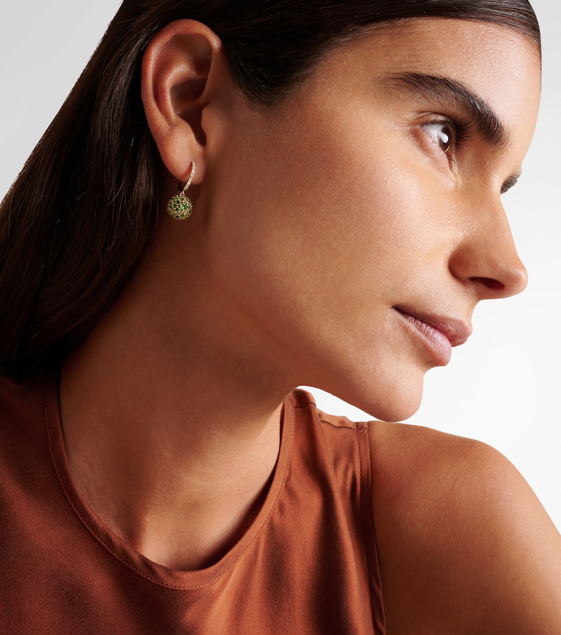 Boucles d'oreilles Bauble en or 18 ct, diamants et grenats | Roxanne First