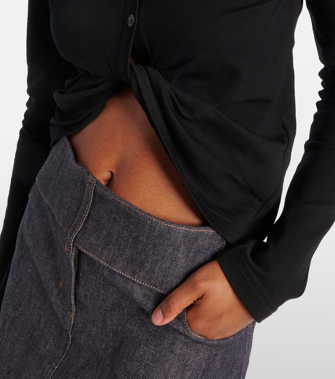 Polo raccourci en coton | Courrèges