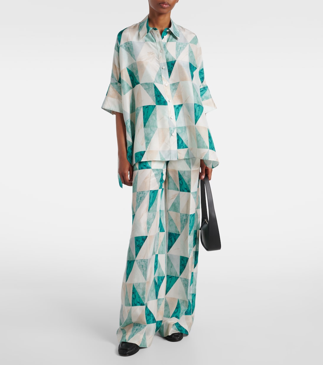 Camicia oversize Arcole in seta con stampa | Joseph